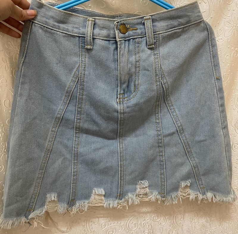 Denim Light Blue Skirt