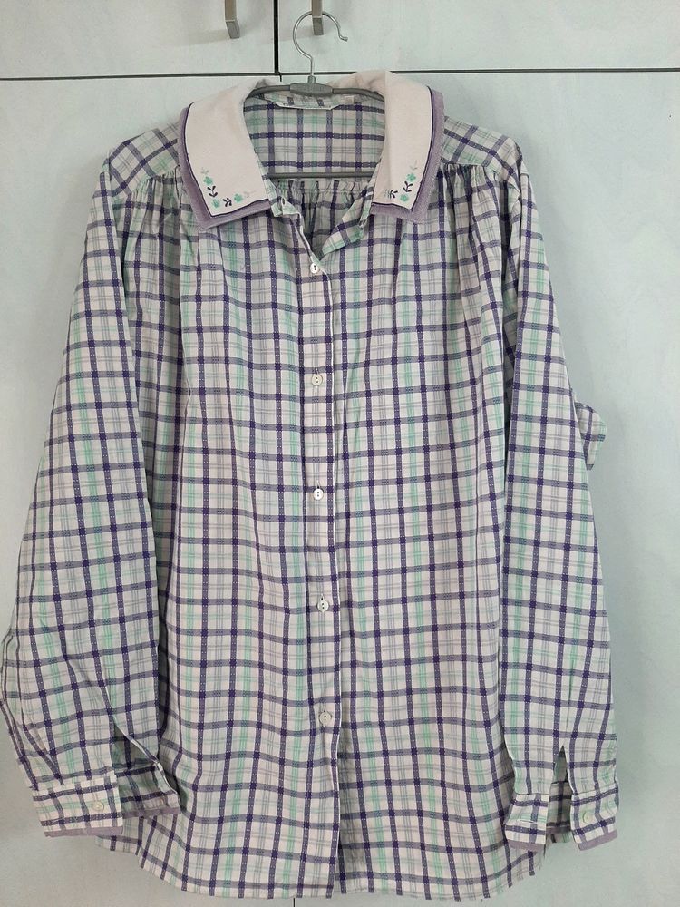 Smart Collared Check Shirt For Women 😎