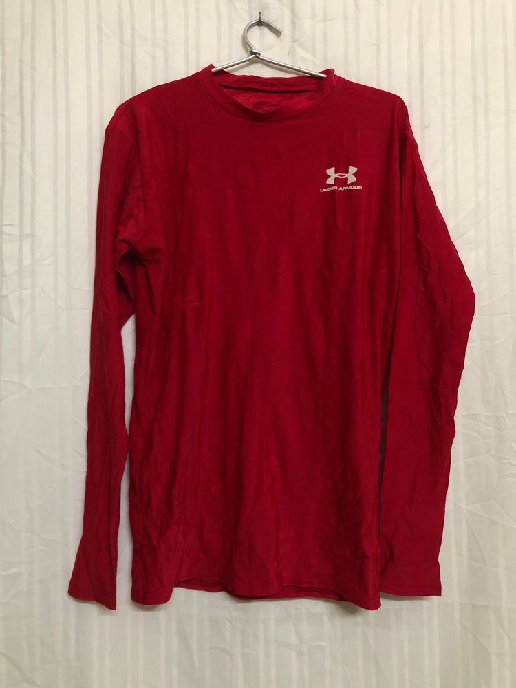 Under Armour Red Long Sleeve T Shirt