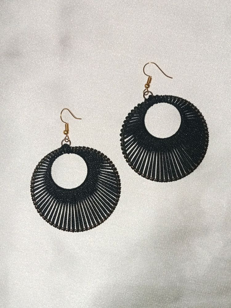 Black Hoop Earrings