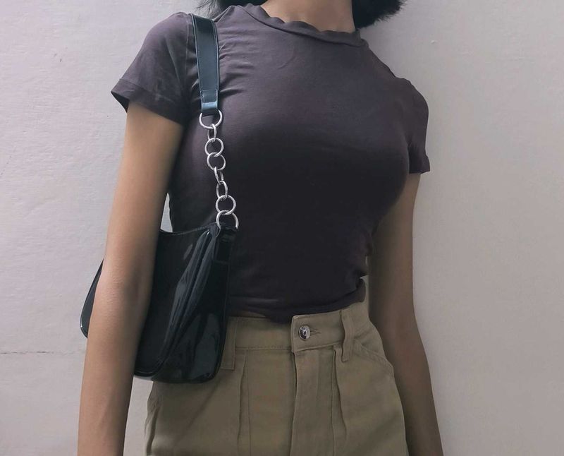 H&m Brown Crop Top