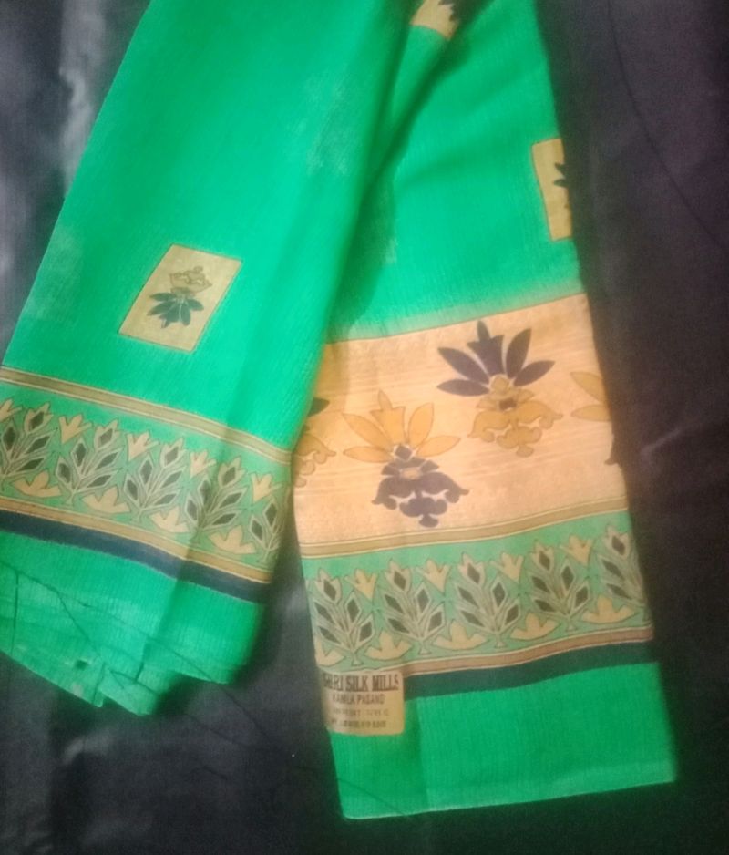 New Printed Green Saree