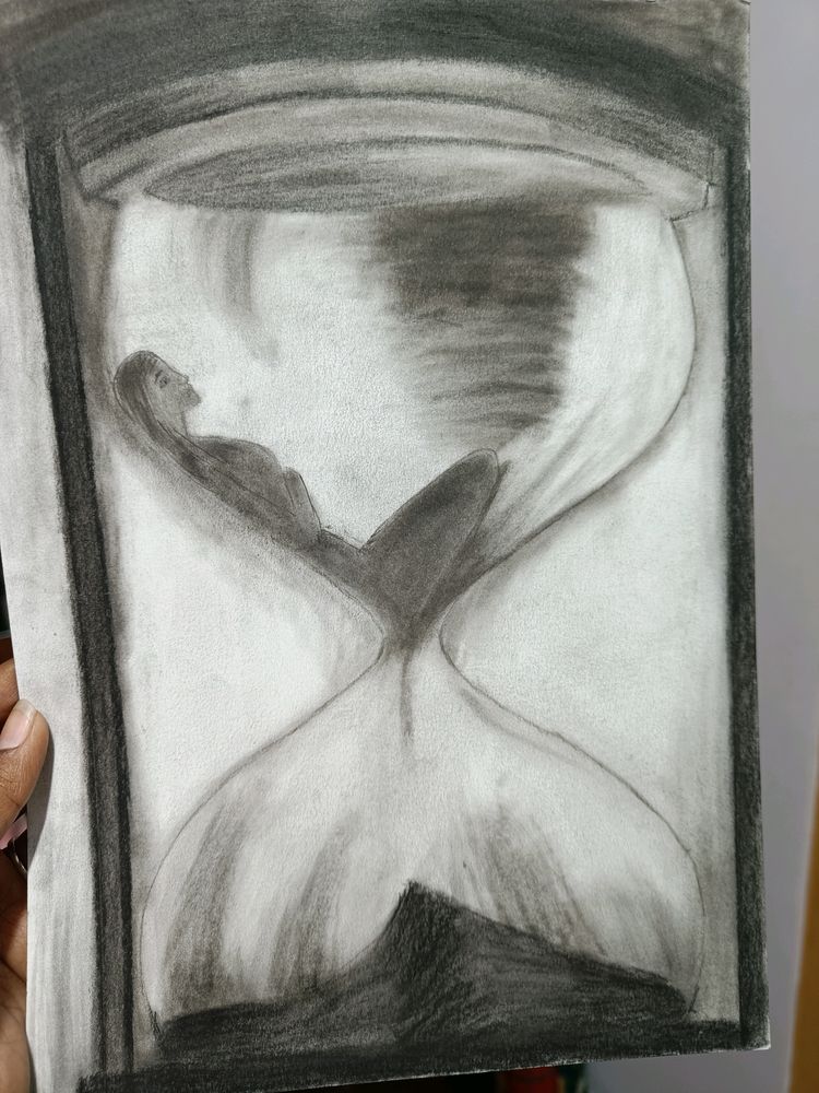 Charcoal Art #time #womenlife #Kavzwork