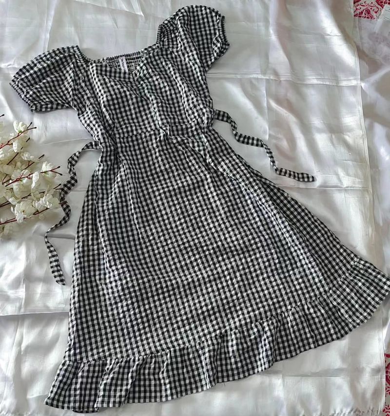 Korean gingham dress