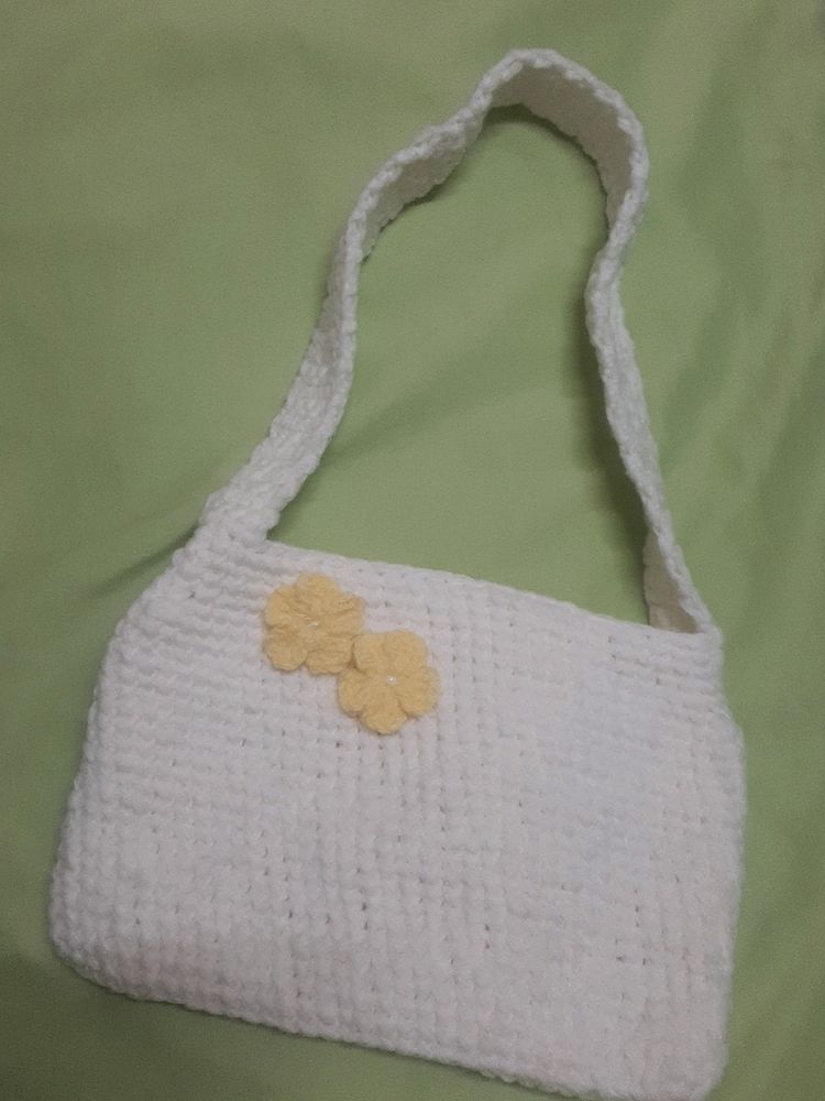 White Crochet Bag