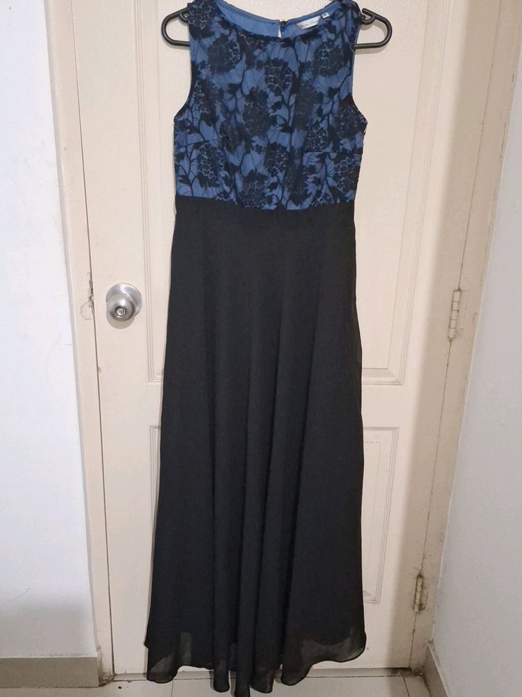 Blue And Black Long Dress