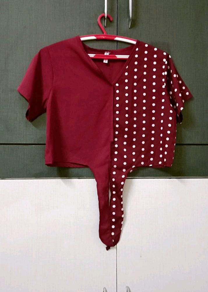 MAROON COLOURED CUTE TOP 🎉🎀