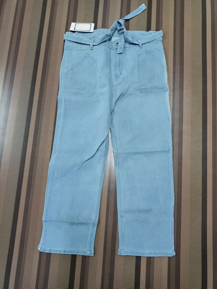 W-28 Size-34 Straight Women Denim Jeans