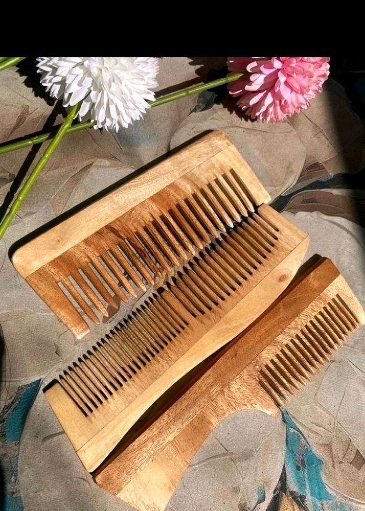 WOODEN COMB 3 PIECE SET