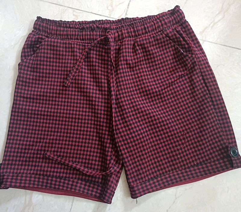 wine n black stripped Shorts(negotiable)