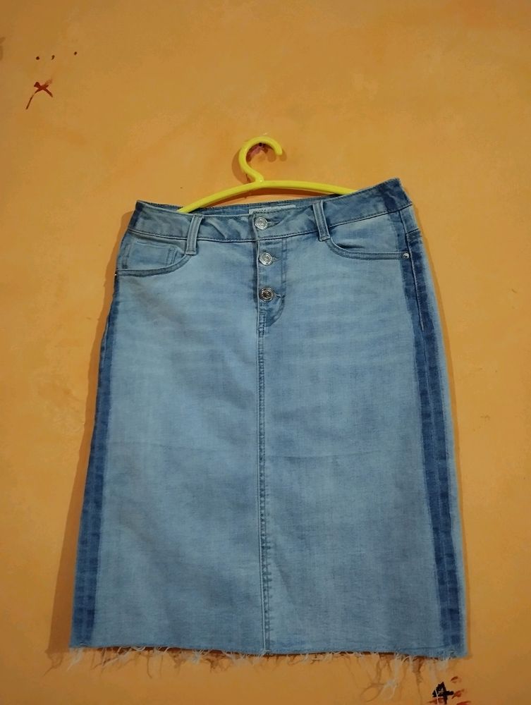 Combo Denim Skirt