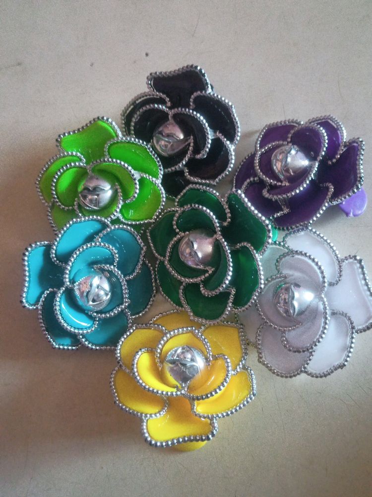 Coloured Rose Hairclips