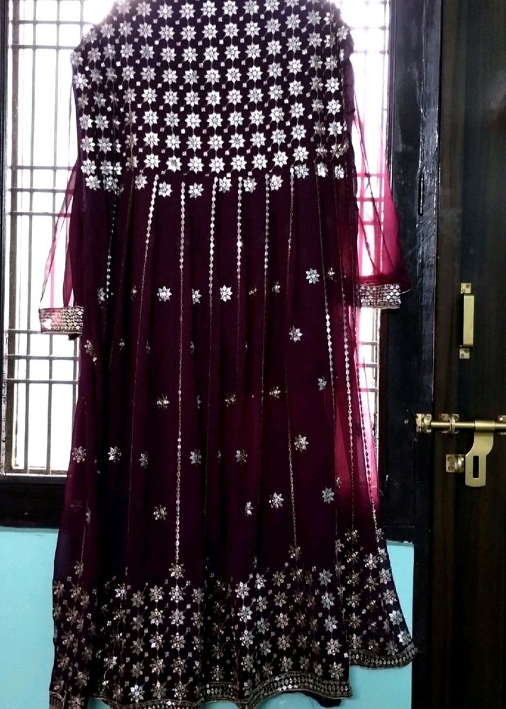 New Purple Anarkali Style Gown