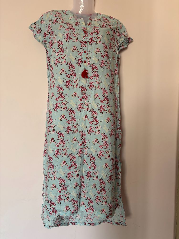 High-Low Floral Kurta