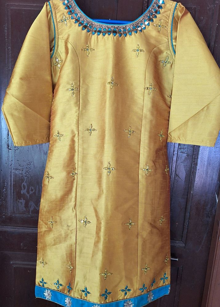 Mustard Green Kurta