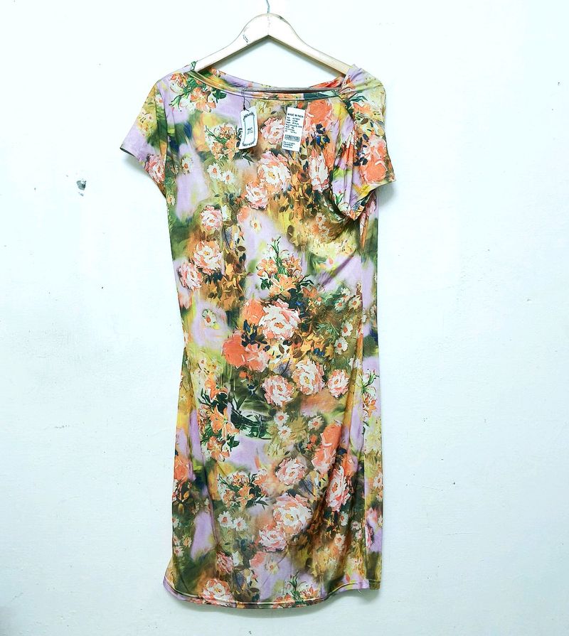 Trendy New Multi Colour Floral Print Dress