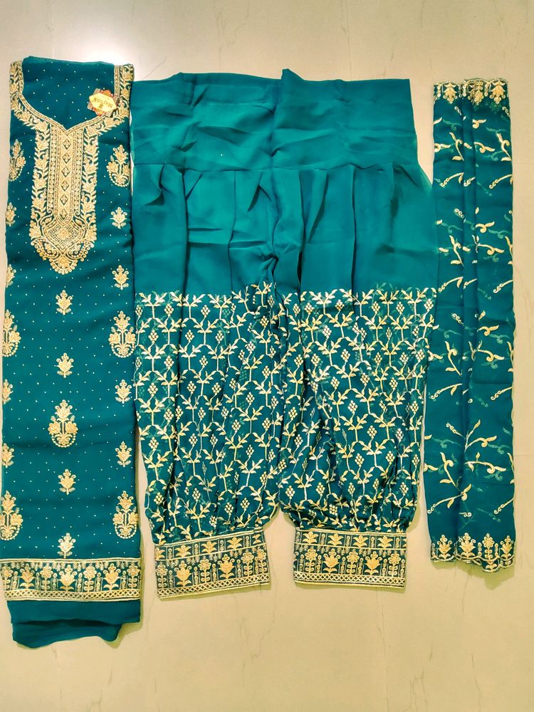 Stylish Afghani Pant Embroidered Suit