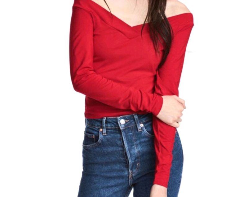 H&M Off Shoulder Red Top