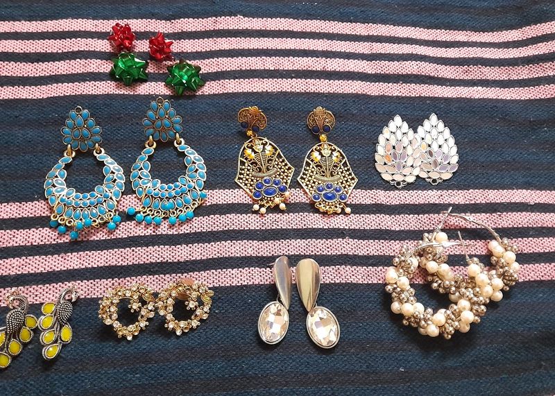 8 Pair Of Earrings Combo