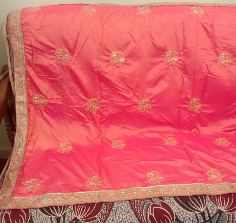 Two Colour Embroidery Saree