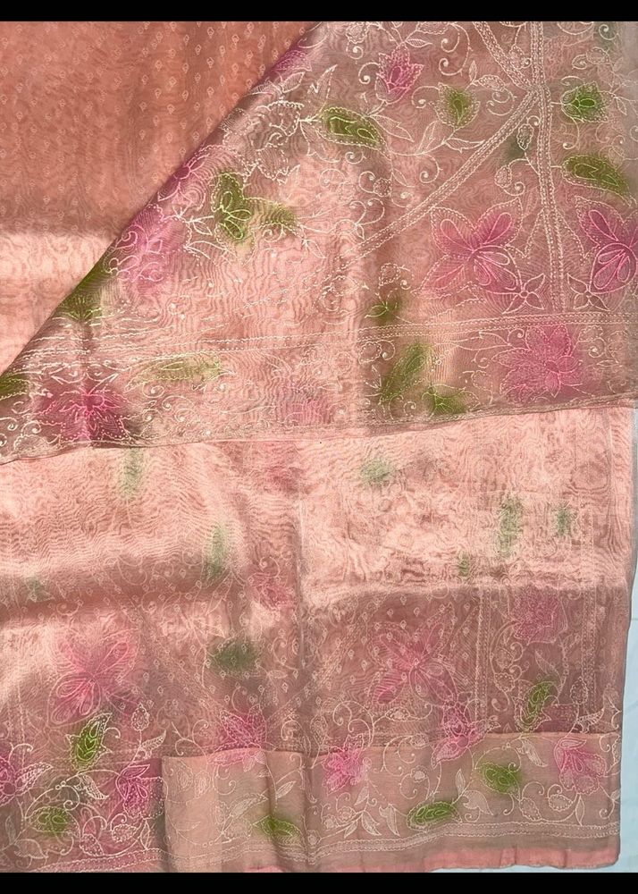 New Rubber Print Pink saree