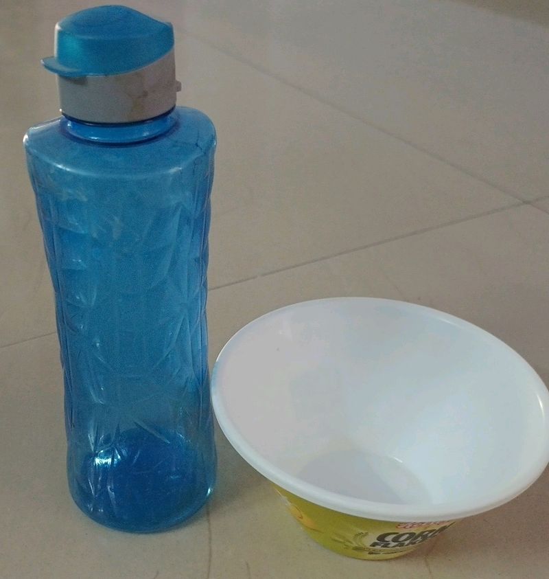 Water Bottle With Cornflakes Bowl