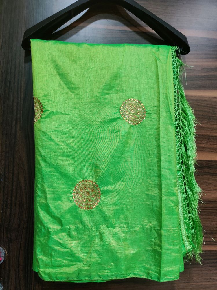 Silk Parrot  Green 💚 Saree