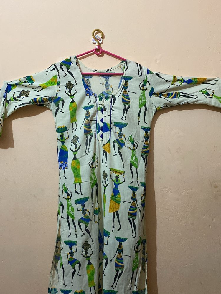 A Pure Cotton Long Kurti , Less Used .