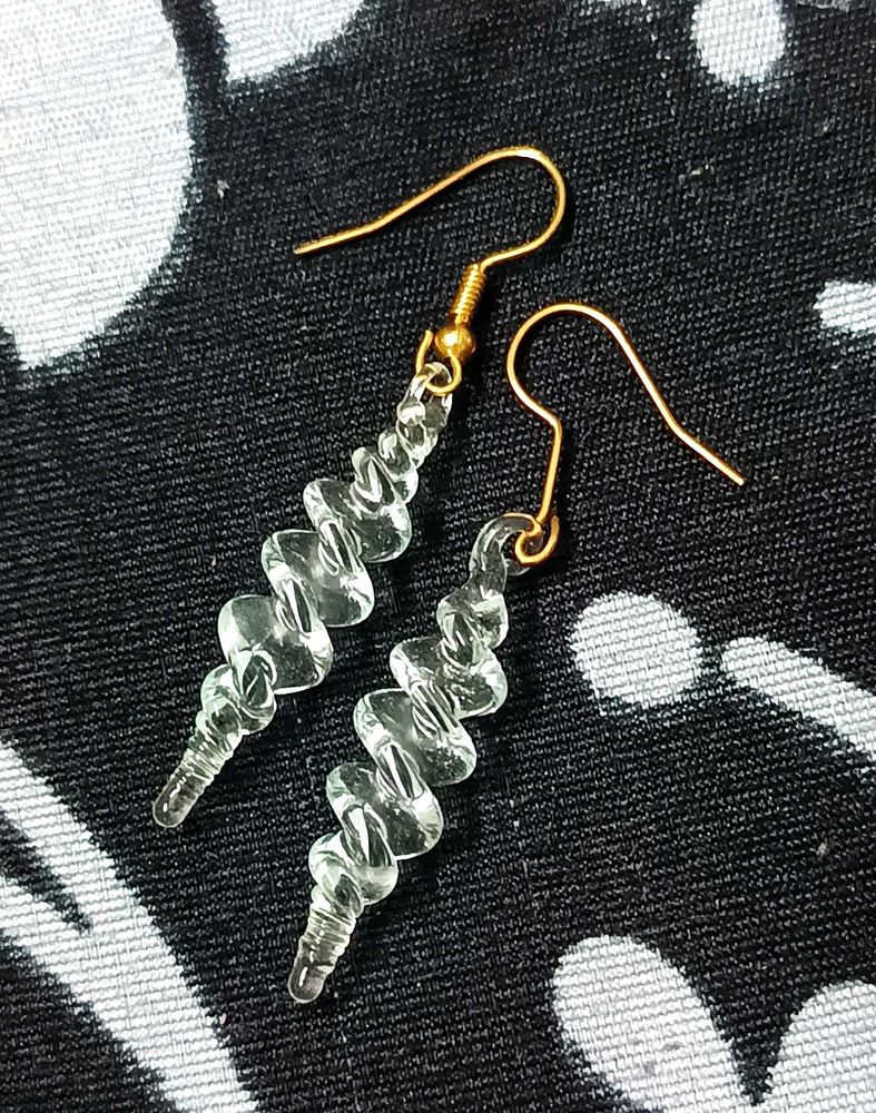 White Glass Stylish Earrings ✨