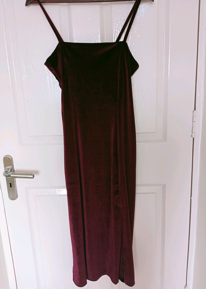 Wine velvet dress (Premium Quality)