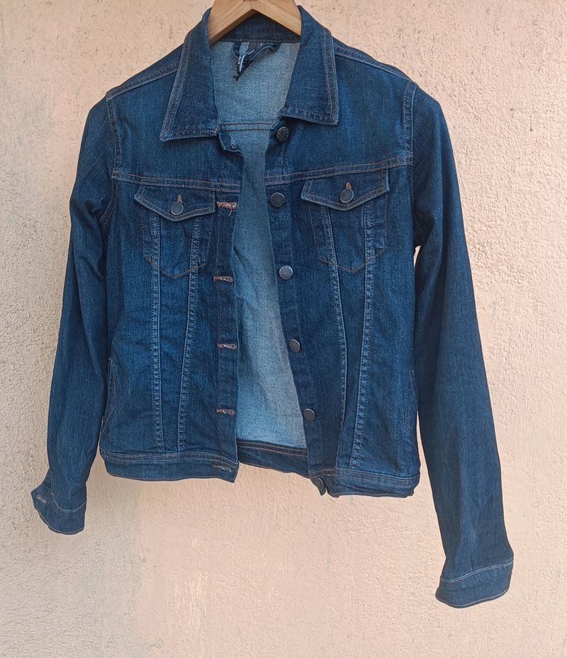 Slim Fit Tailored Indigo Dark Denim Jacket