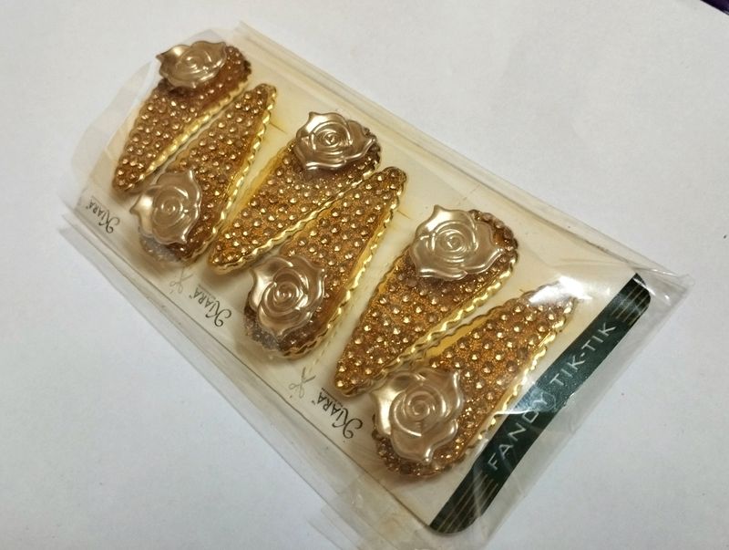 New Pack Of 6 Golden Tic Tac Clips