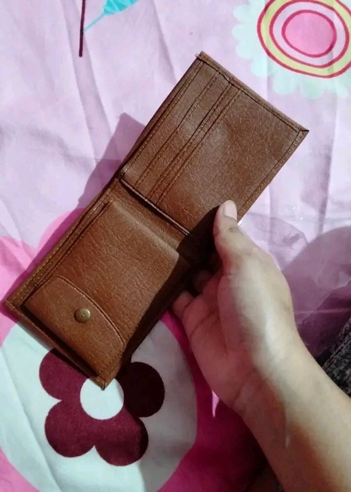 Mens Tan Color Synthetic Leather Wallet