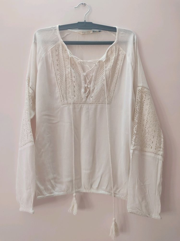 Beautiful Top With Net Sleeves