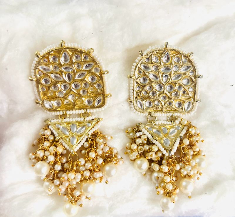 Ethnic pearl earrings