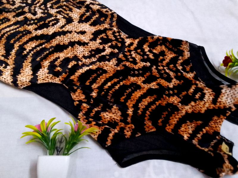 Tiger Print Fish Cut Kurti