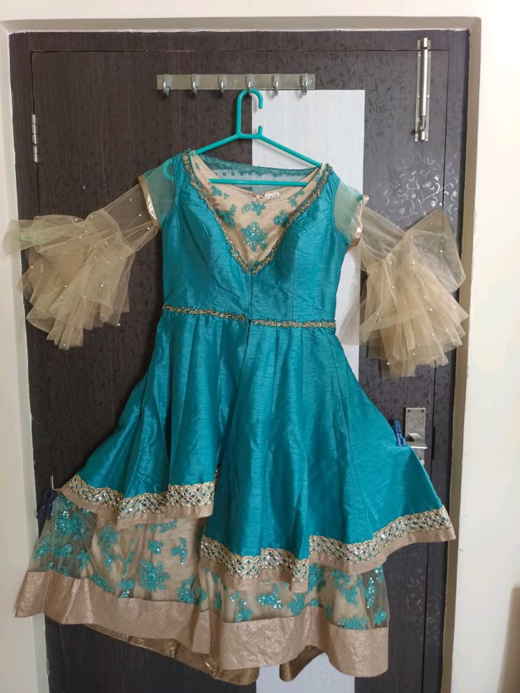 Blue/Golden Ethnic Gown