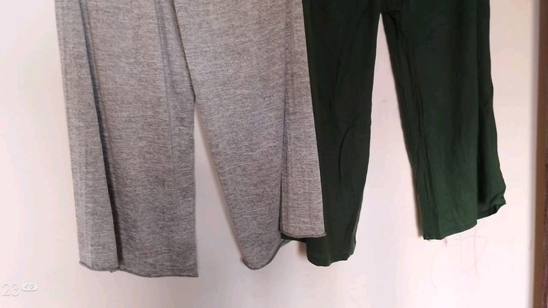 Green And Grey Plazo Pant