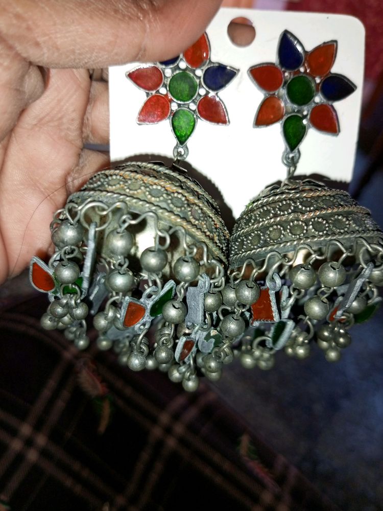 Oxidised Jhumka