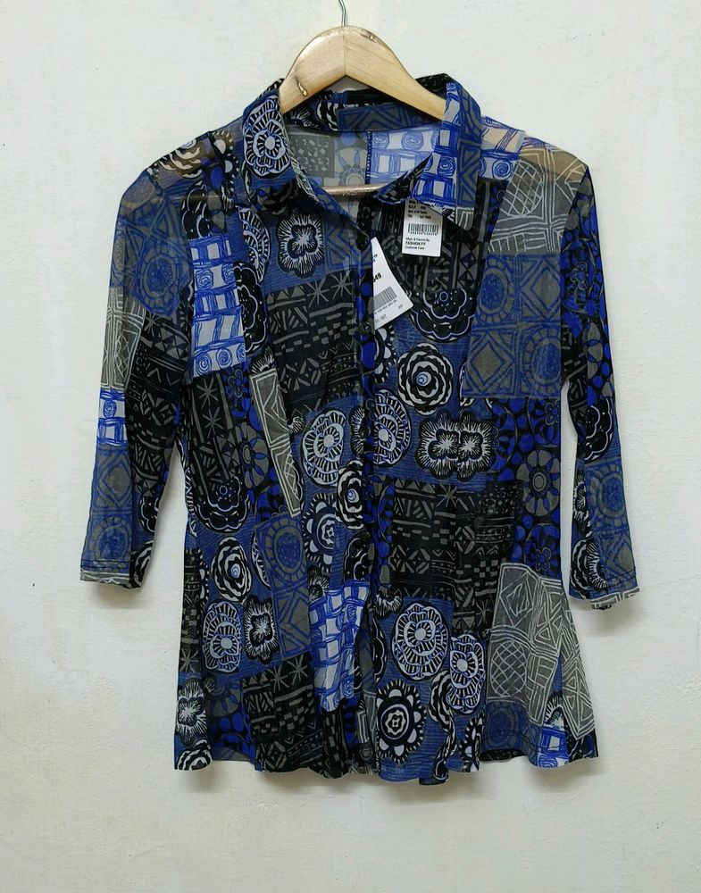 Trendy New Blue Multi Colour Top For Women