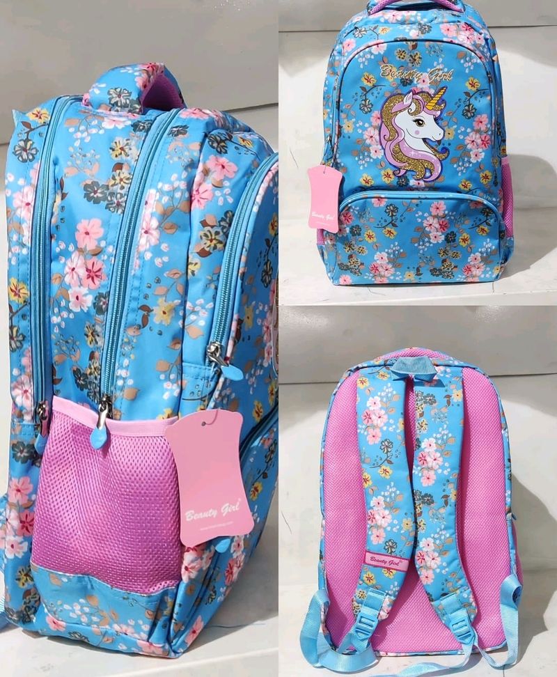 Plain Blue Colour Flower Beauty Girl Bag