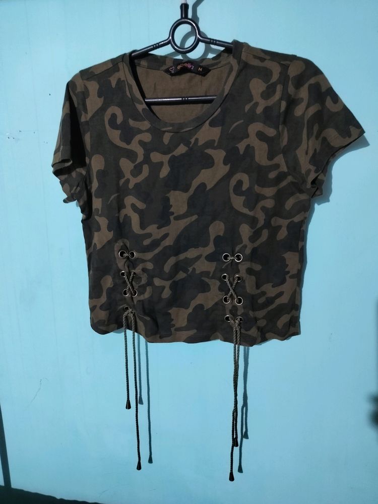 Army Print Camouflage Top 🪖