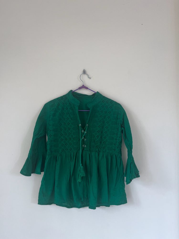 Green Peplum Top