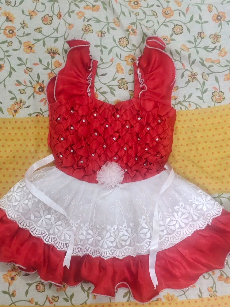 red colour frock for girl baby