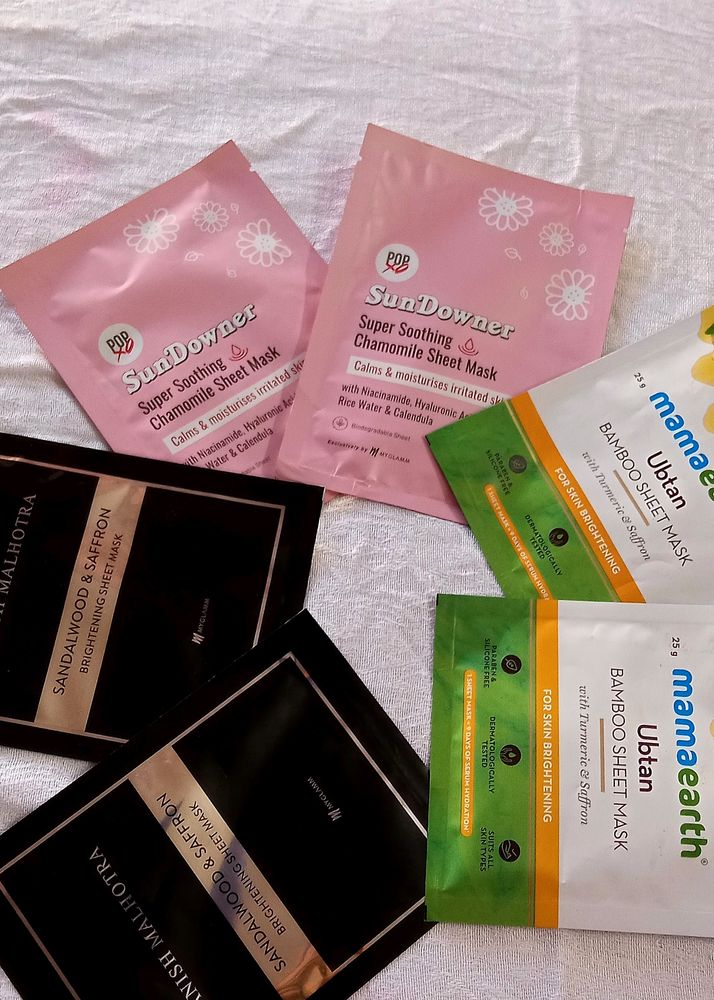 6⃣ Combo Of Different Brand New Sheet Masks