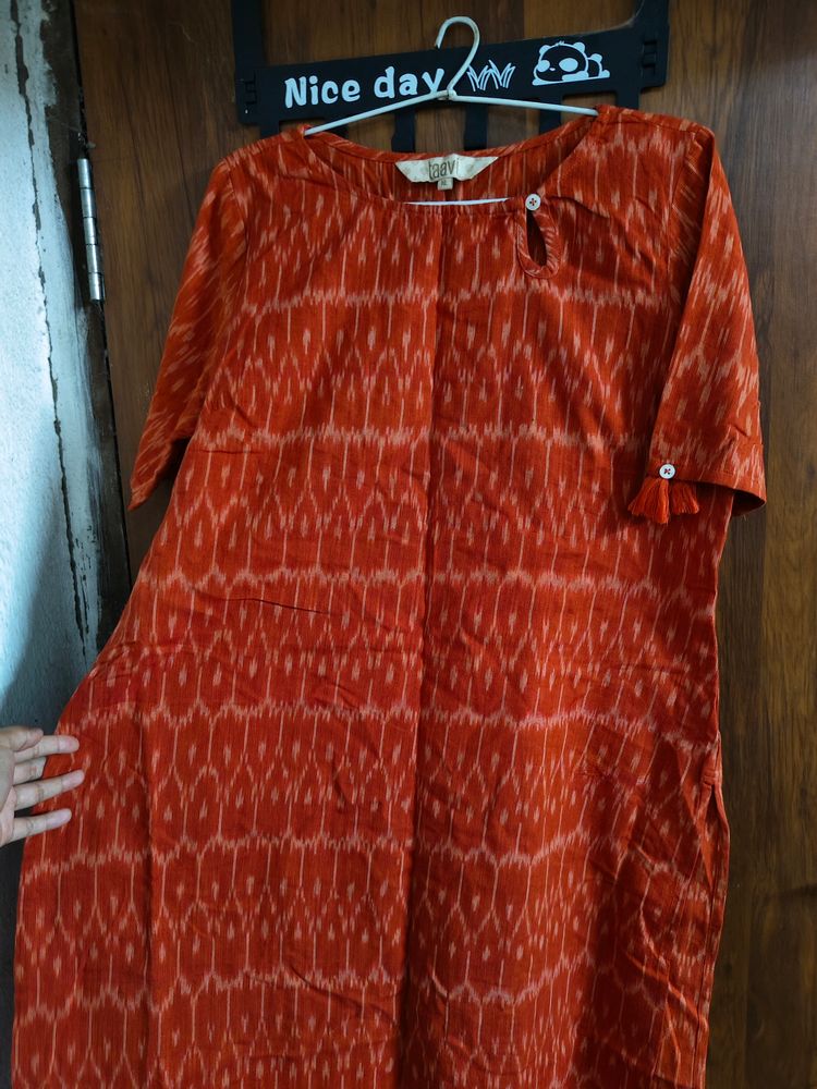 Taavi Cotton Ikat Print Dresa