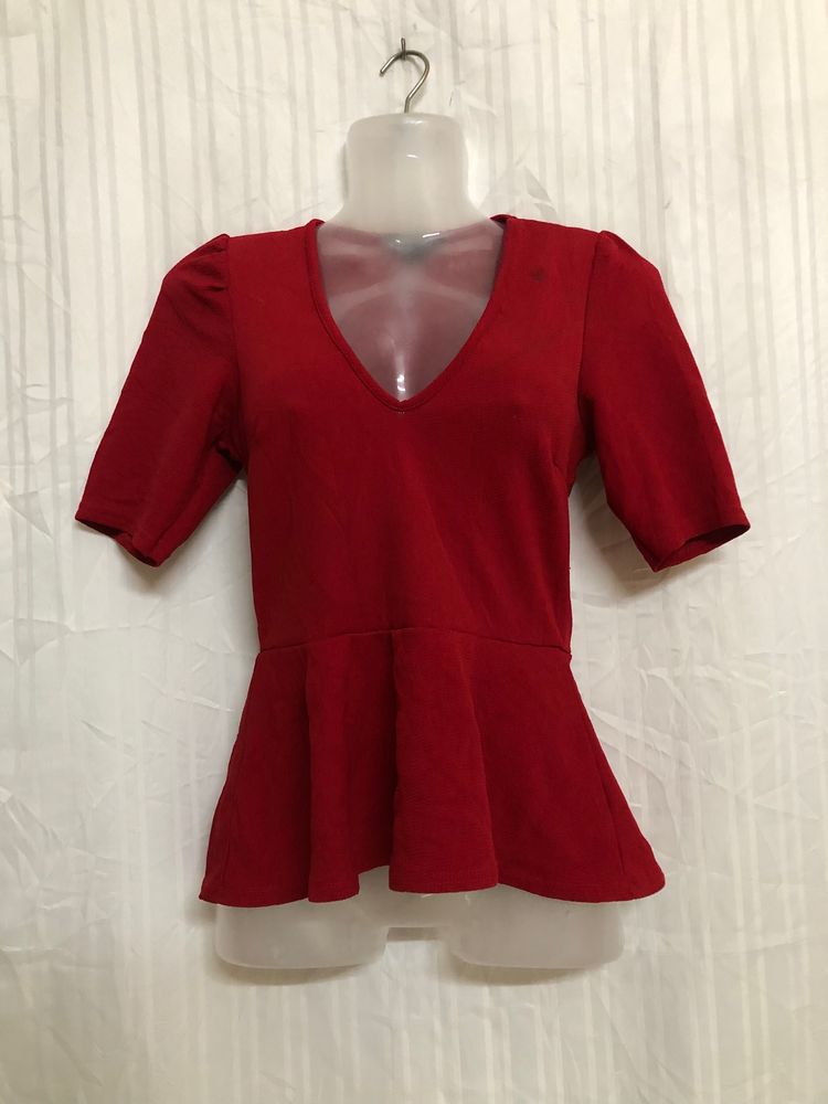 New Look Red Half Sleeve Top