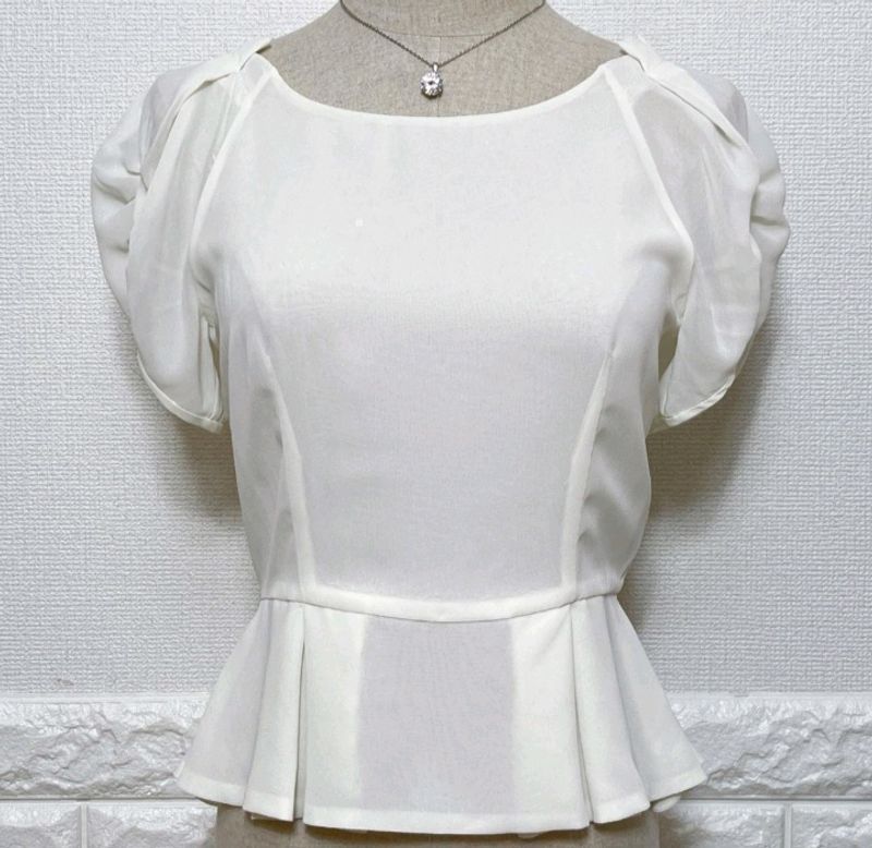 New Korean Premium Off-white Peplum Top