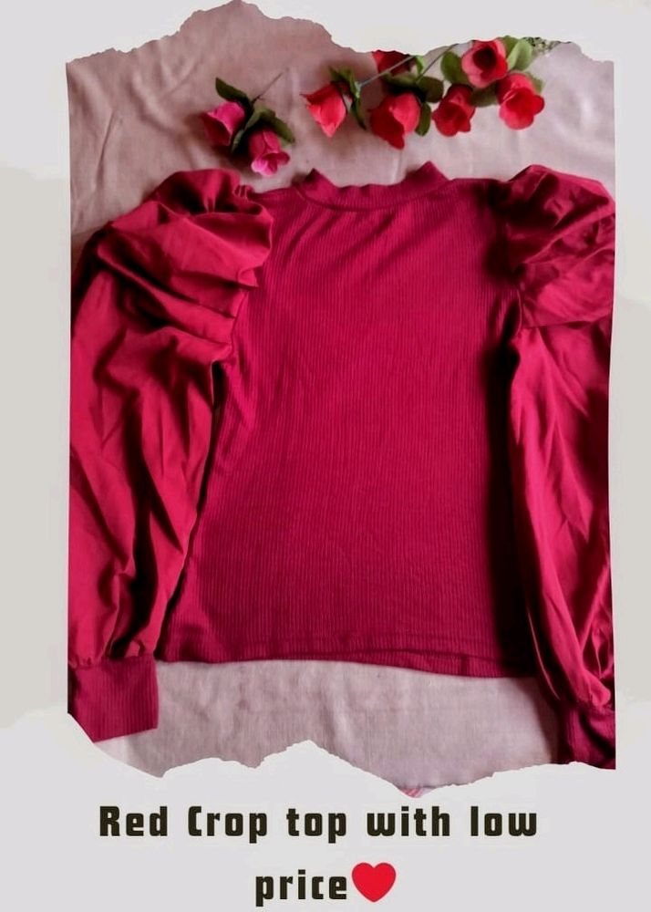 Red Puff Sleeve Top