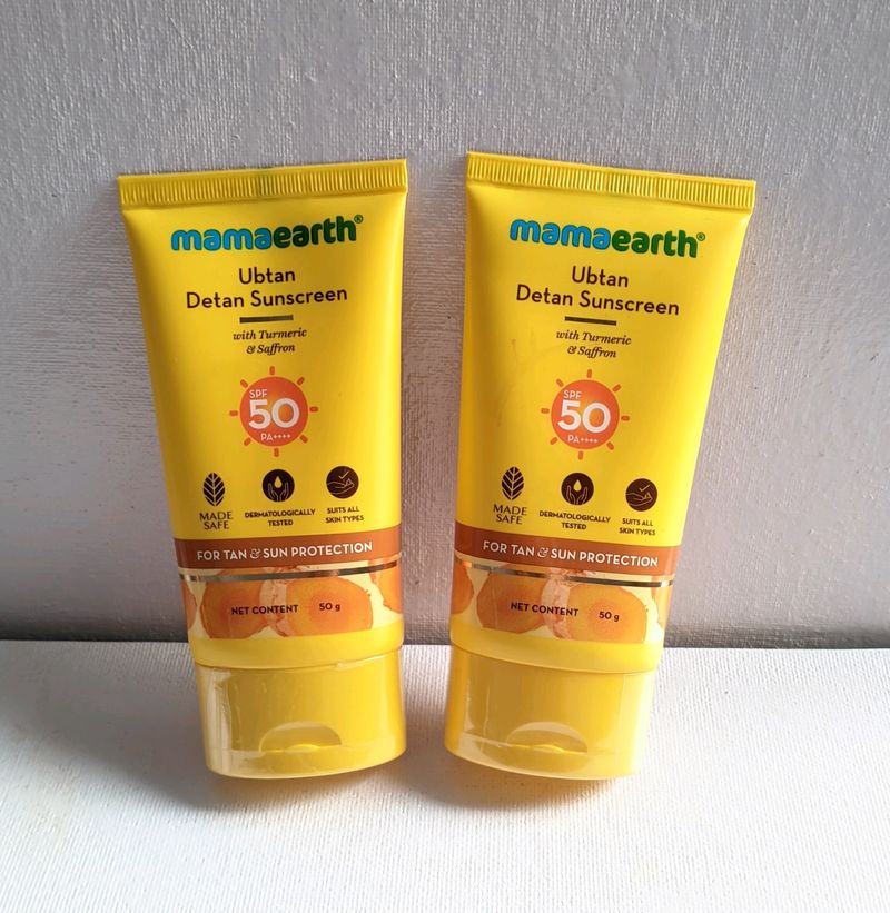 Mamaearth Ubtan Detan Sunscreen Combo